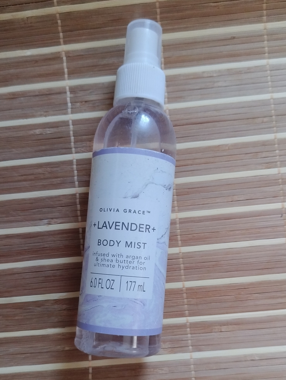 Olivia Grace Lavender Body Mist - Light Purple and White Bottle